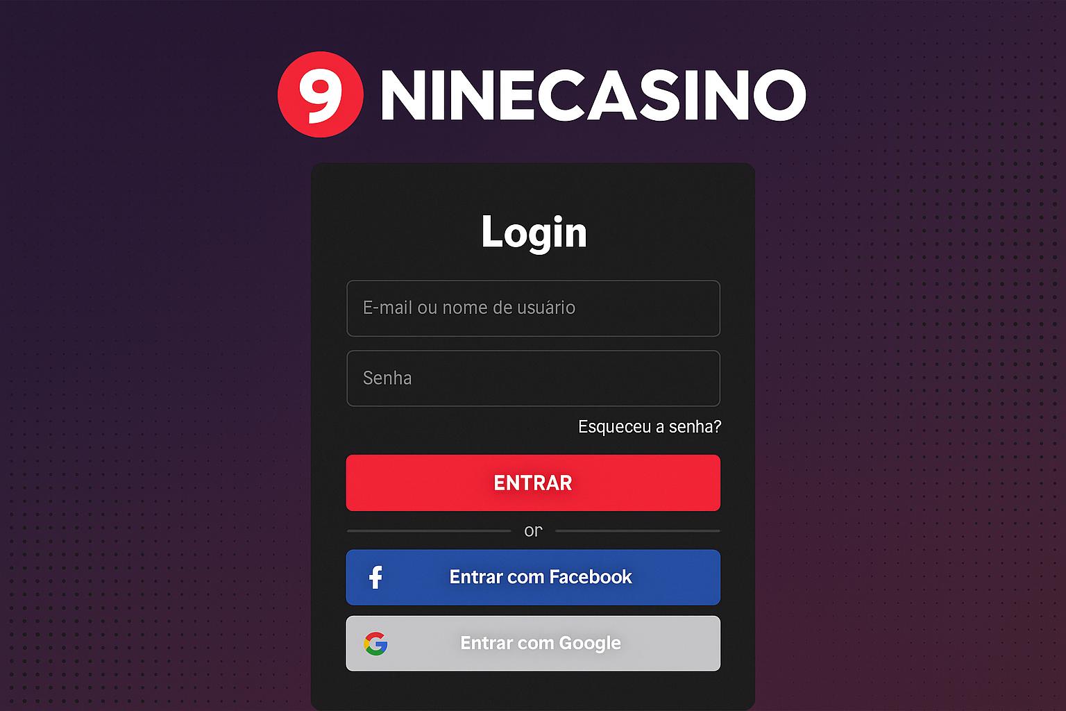 Criar uma nova Conta no plataforma NINECASINO